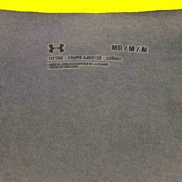 Under Armour Yellow Gray 1/4 Zip Fitted Hooded Anorak Windbreaker Jacket Mens M - Picture 10 of 15